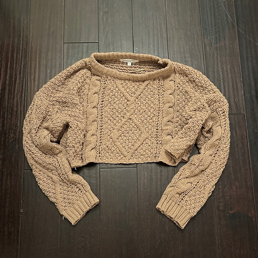 Cozy Cable Knit Sweater - Brown